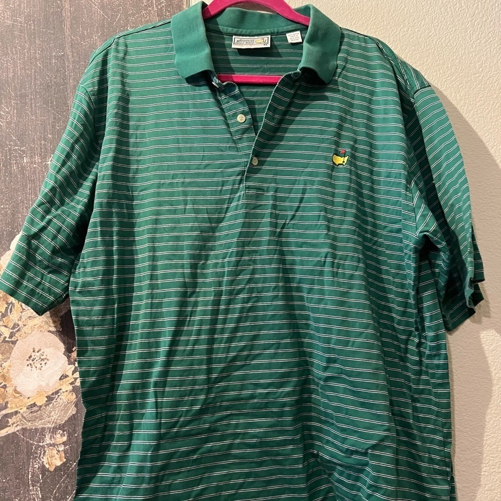 Masters Green Polo Shirt with Stripes